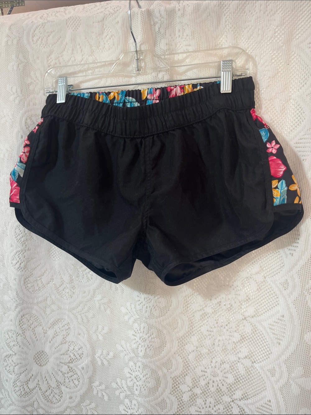 Burnside Board Shorts with Floral Side Panels L